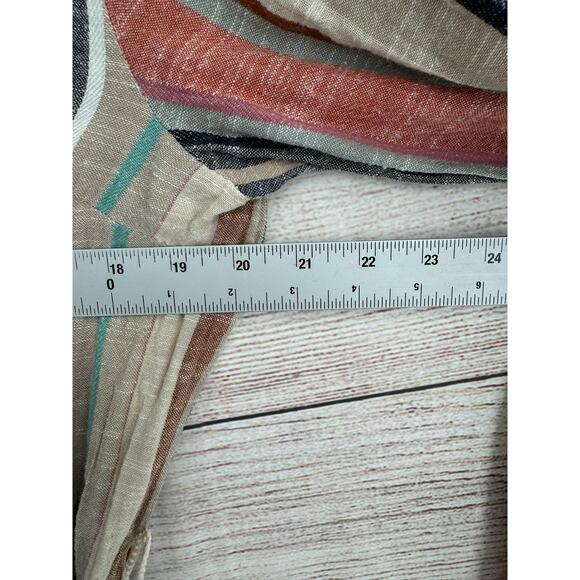 Roller Rabbit Striped Button Down Belted Shirt Dress Womens Large Multicolor - Picture 11 of 14